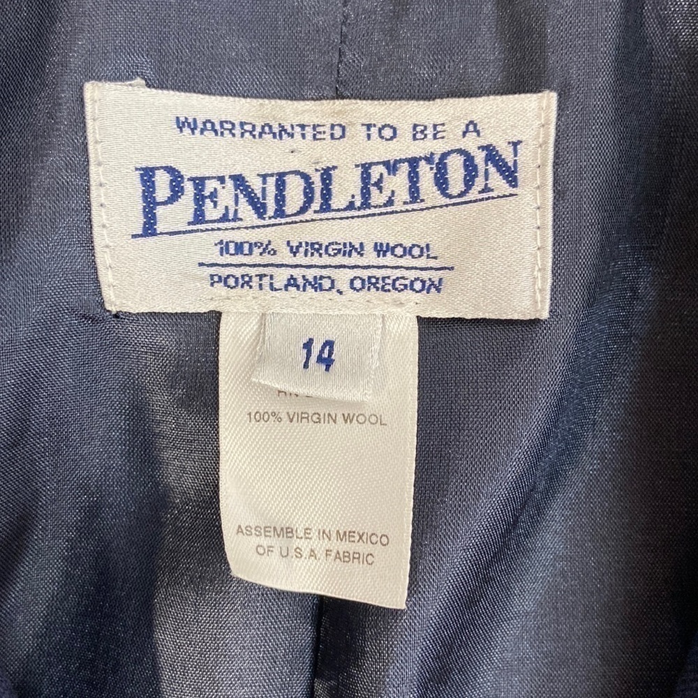 Pendleton 100% Wool Navy Button Closure Lined Lon… - image 3